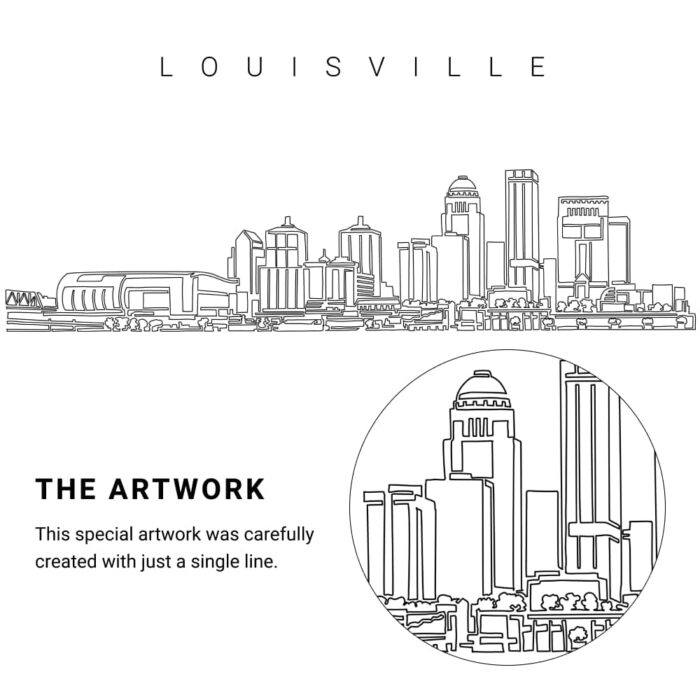 Louisville Skyline Vector Art - Single Line Art Detail