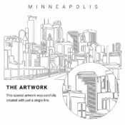 Minneapolis Vector Art - Single Line Art Detail