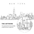 New York City Vector Art - Single Line Art Detail