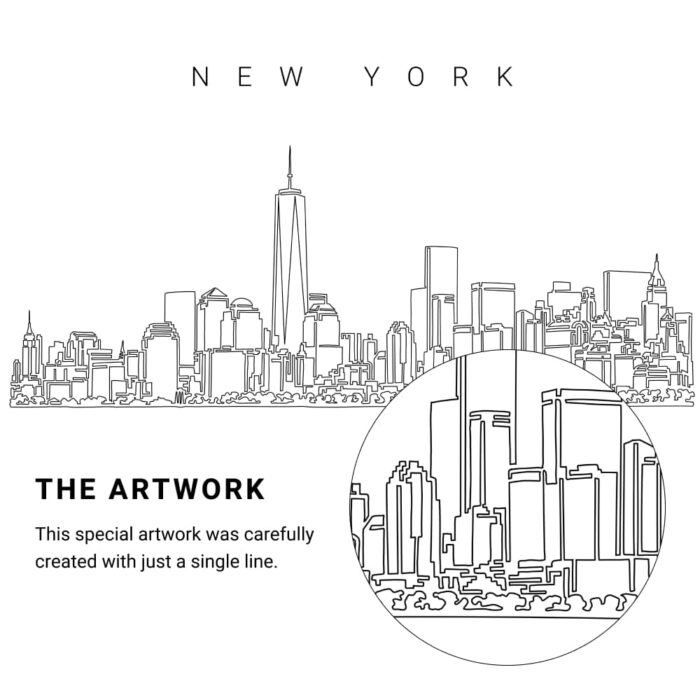 New York City Vector Art - Single Line Art Detail