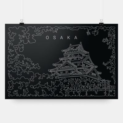 Osaka Japan Art Print - Dark