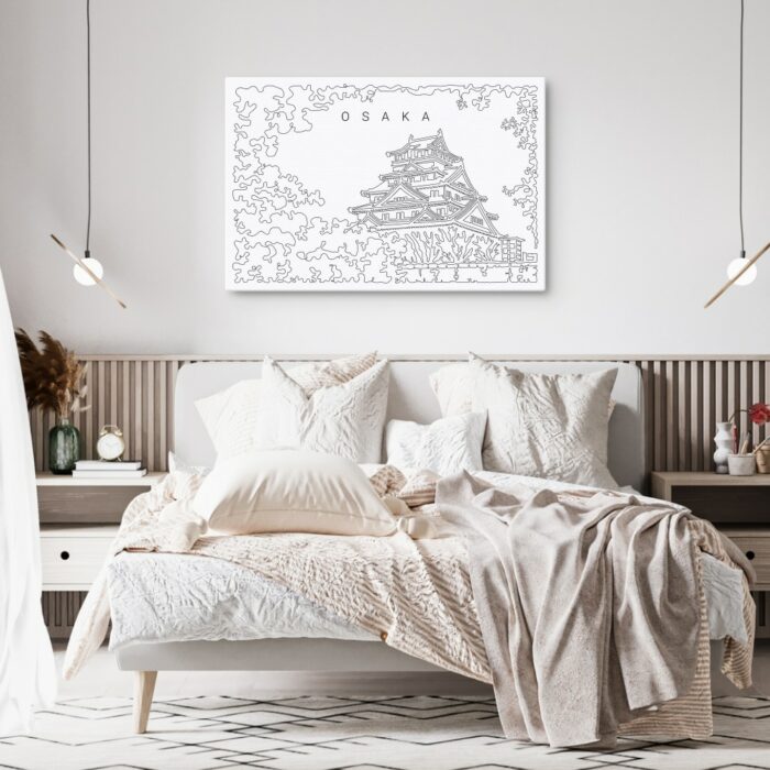 Osaka Japan Canvas Art Print - Bed Room