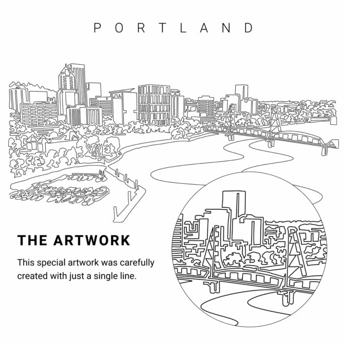 Portland Vector Art - Single Line Art Detail