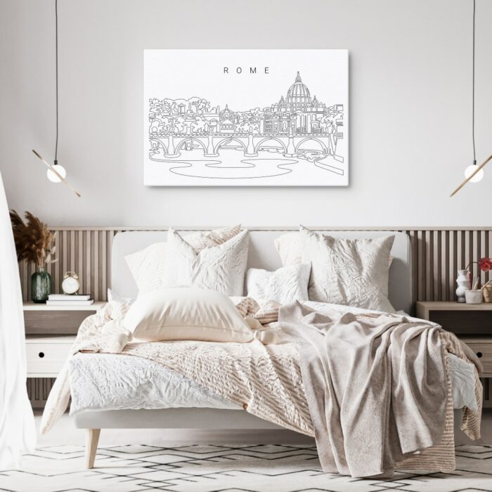 Rome Skyline Canvas Art Print - Bed Room