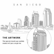 San Diego Vector Art - Single Line Art Detail