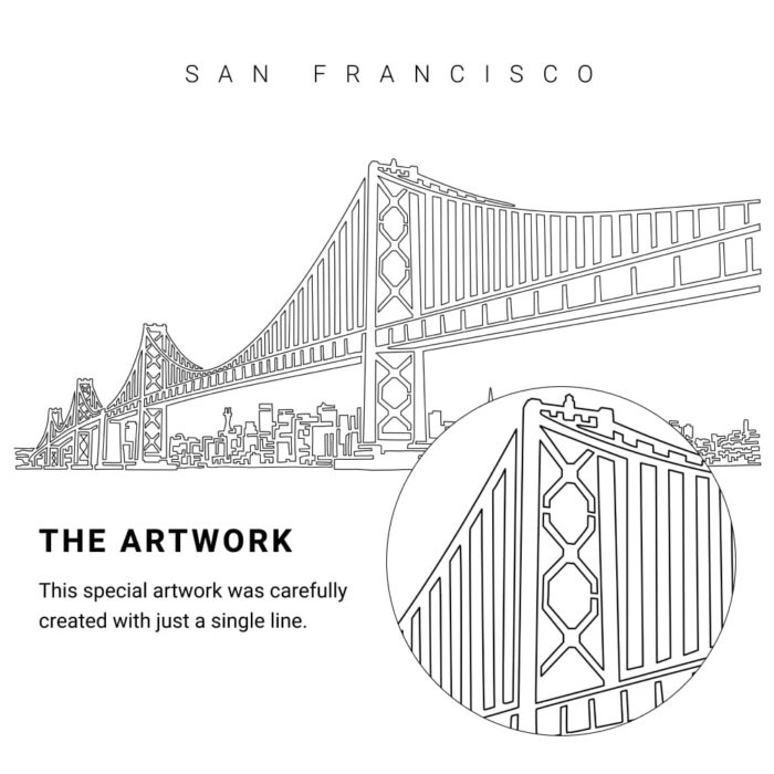 San Francisco Vector Art - Single Line Art Detail