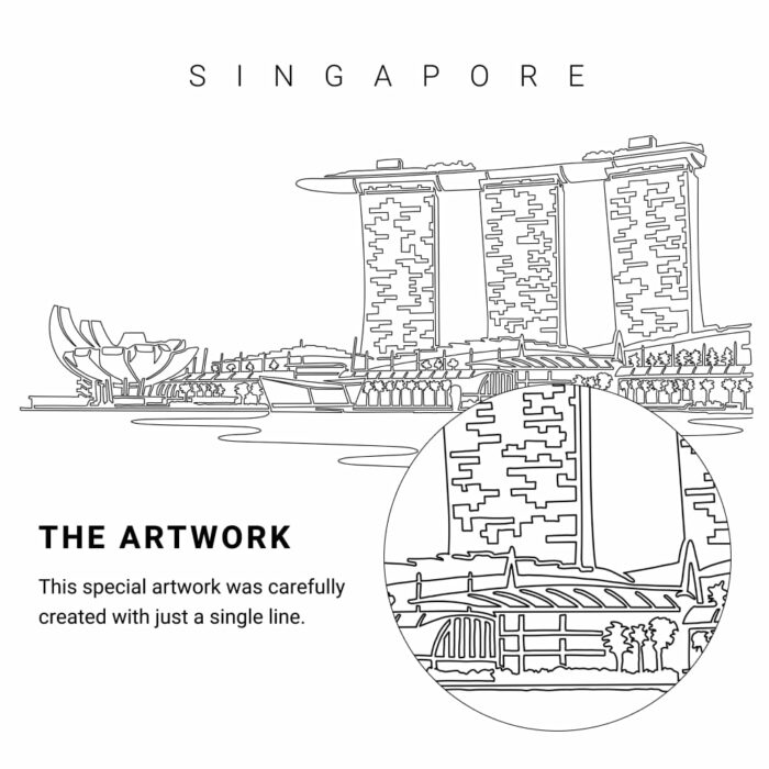 Singapore Vector Art - Single Line Art Detail