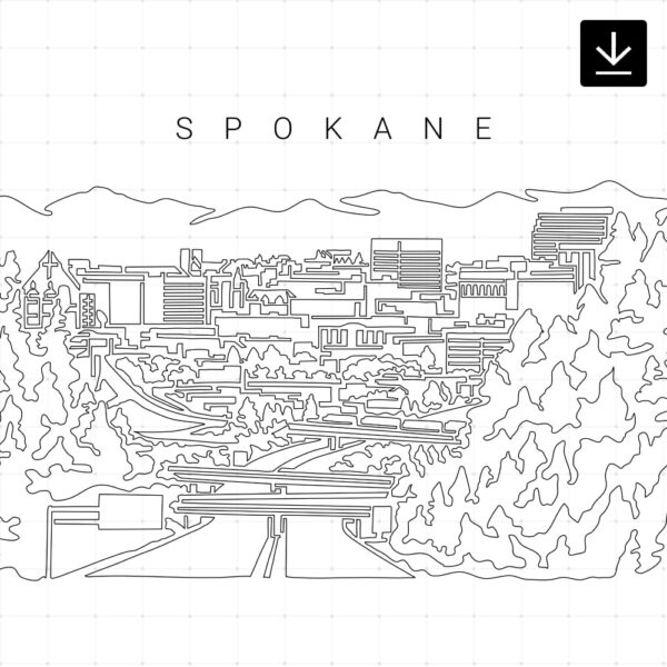 Spokane WA Skyline SVG - Download