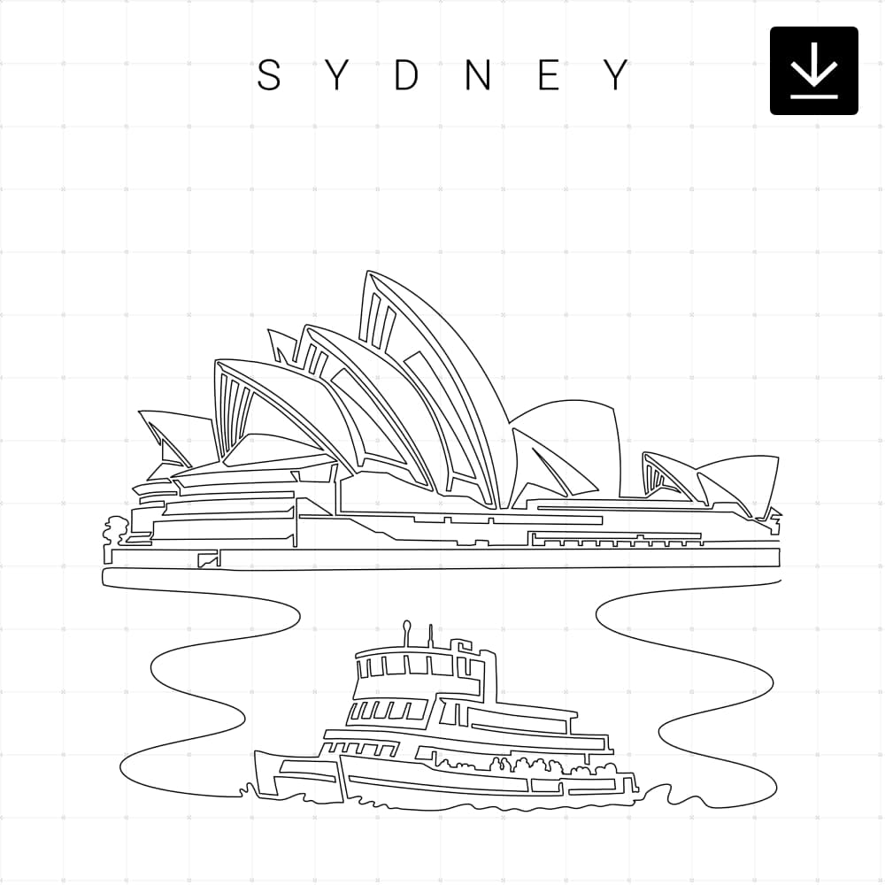 Sydney Opera House SVG - Download - Portrait