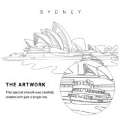 Sydney Opera House Vector Art - Single Line Art Detail
