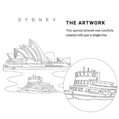 Sydney Opera House Vector Art - Single Line Art Detail - Portrait