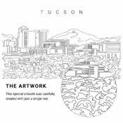 Tucson AZ Vector Art - Single Line Art Detail