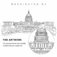 Washington DC Capitol Vector Art - Single Line Art Detail