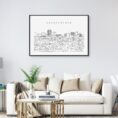 Albuquerque Skyline Art Print for Living Room