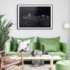 Albuquerque Skyline Art Print for Living Room - Dark