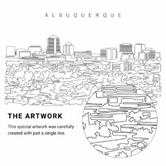 Albuquerque Vector Art - Single Line Art Detail