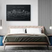 Arlington Skyline Canvas Art Print - Bed Room - Dark