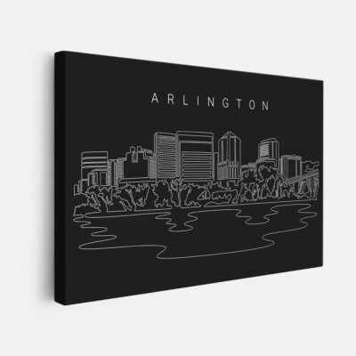 Arlington Skyline Canvas Art priont - Dark