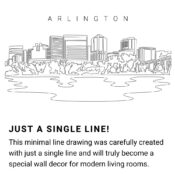 Arlington Skyline Continuous Line Drawing Art Work