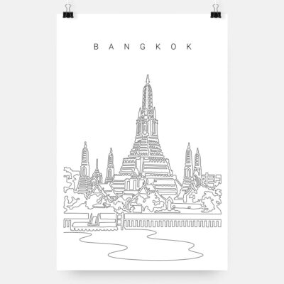 Bangkok Wat Arun Art Print - Portrait - Light