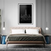 Bangkok Wat Arun Art Print for Bed Room - Portrait - Dark