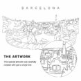 Barcelona Park Guell Vector Art - Single Line Art Detail