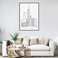 Chicago Skyline Art Print for Living Room - Portrait