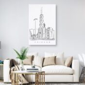 Chicago Skyline Canvas Art Print - Living Room - Portrait