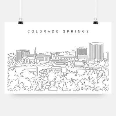 Colorado Springs Skyline Art Print