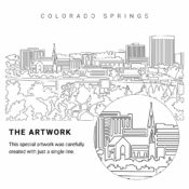 Colorado Springs Vector Art - Single Line Art Detail