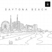 Daytona Beach Skyline SVG - Download