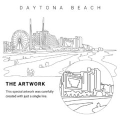 Daytona Beach Vector Art - Single Line Art Detail