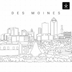 Des Moines Skyline SVG - Download