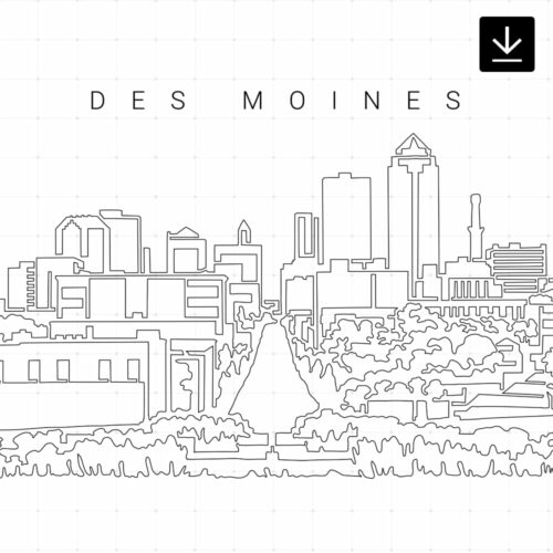 Des Moines Skyline SVG - Download
