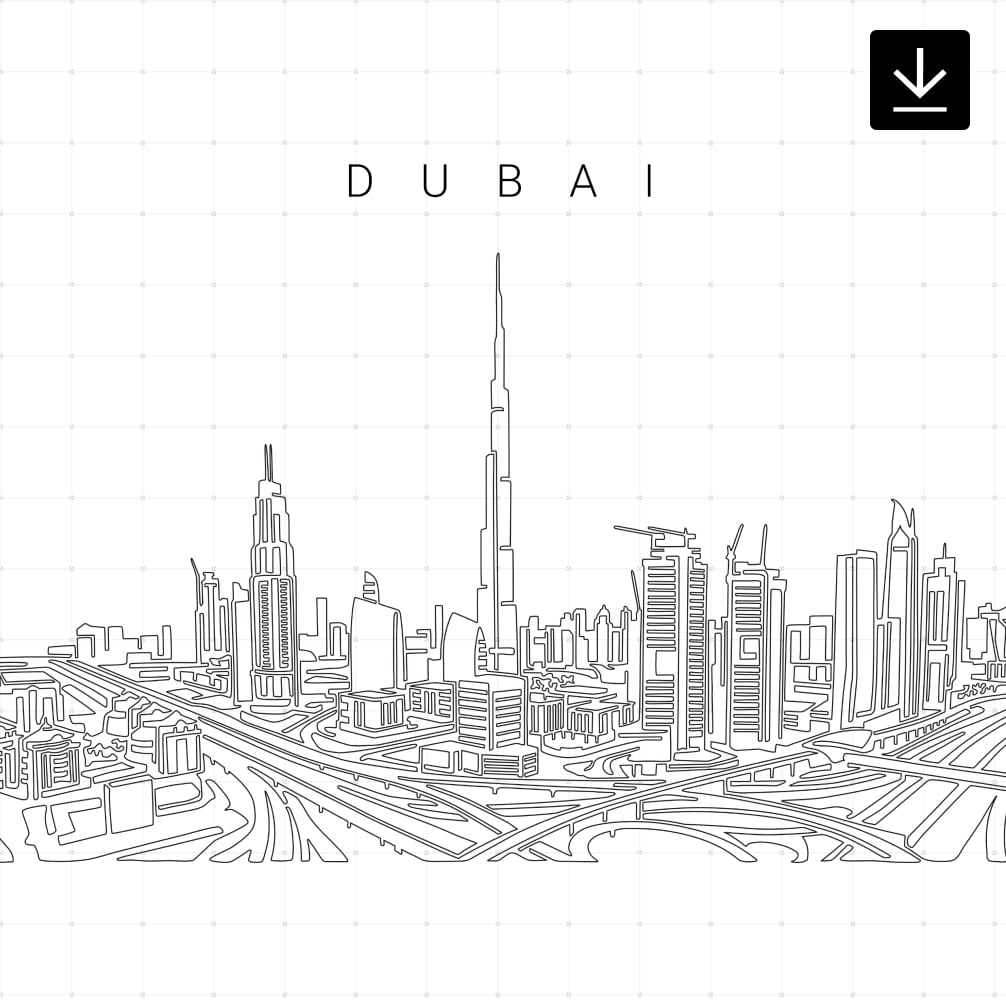 Dubai Skyline SVG - Download