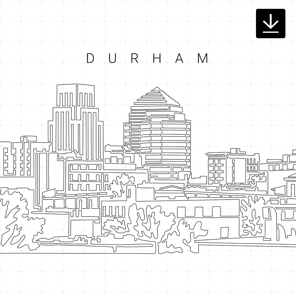Durham NC Skyline SVG - Download