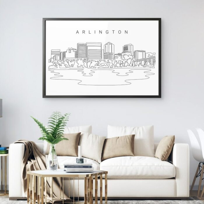 Framed Arlington Skyline Wall Art for Living Room