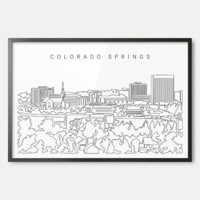 Framed Colorado Springs Skyline Wall Art