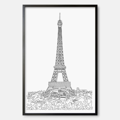 Framed Eiffel Tower Wall Art - Portrait