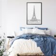Framed Eiffel Tower Wall Art for Bedroom Room - Portrait