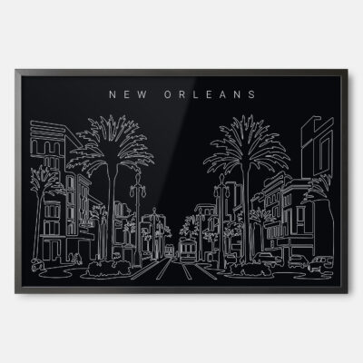 Framed New Orleans Wall Art - Dark