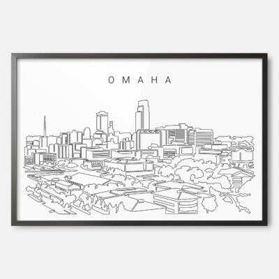 Framed Omaha Skyline Wall Art