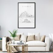 Framed Sydney Opera House Art Print - Wall Art for Living Room - Portrait
