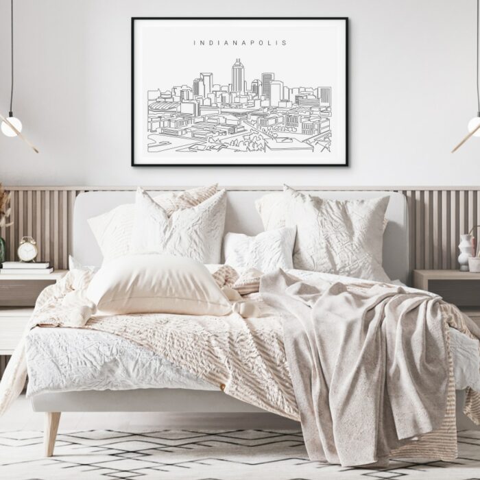 Indianapolis Skyline Art Print for Bedroom