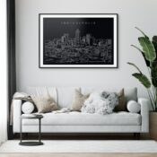 Indianapolis Skyline Art Print for Living Room - Dark