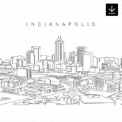 Indianapolis Skyline SVG - Download
