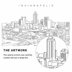 Indianapolis Vector Art - Single Line Art Detail