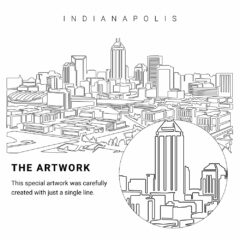 Indianapolis Vector Art - Single Line Art Detail