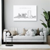 Jacksonville Skyline Canvas Art Print - Living Room