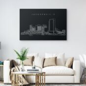 Jacksonville Skyline Canvas Art Print - Living Room - Dark